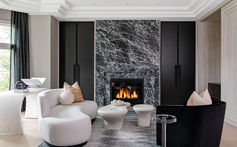 living room interior design by Jennifer Backstein Photography by Mike Chajeki